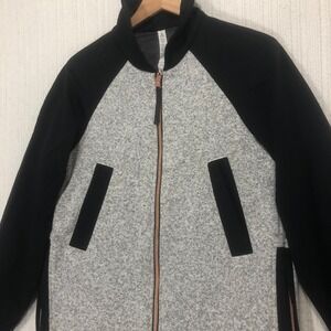 Lululemon Athletica Jacket Size 6 Black Gray Full Zip‎ Floral Lined Reversible